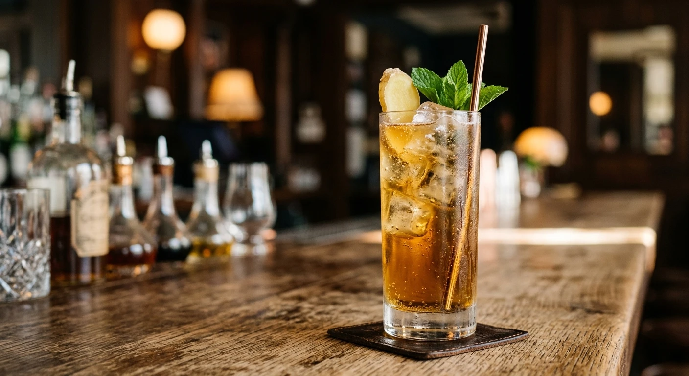 Cream Soda cocktail in a highball glass