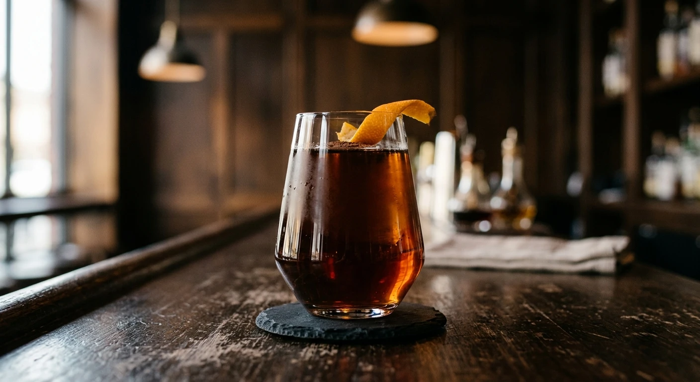 Empellón Cocina's Fat-Washed Mezcal cocktail in a beer glass
