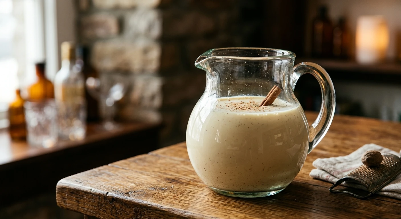 Egg-Nog - Classic Cooked punch in a pitcher